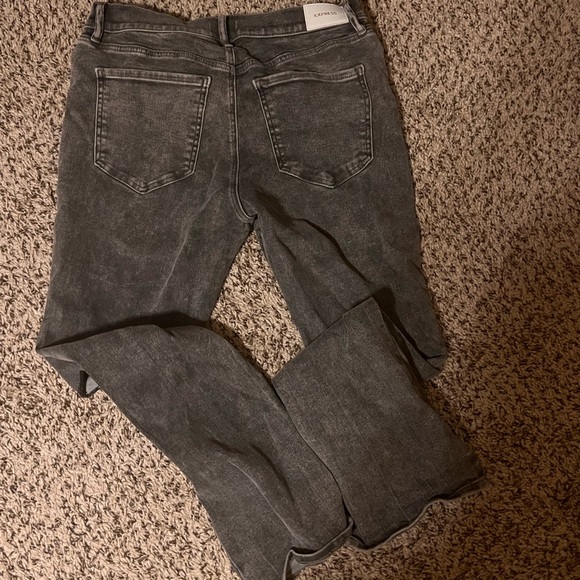 EXPRESS Destroyed Distressed Black Flare Jeans 12s - Picture 3 of 3